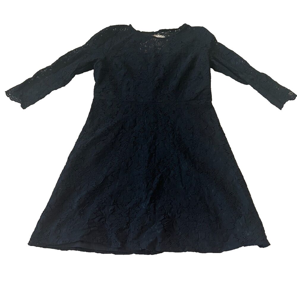 Ann Taylor Loft black lace dress women size 6 work wear cocktail dress